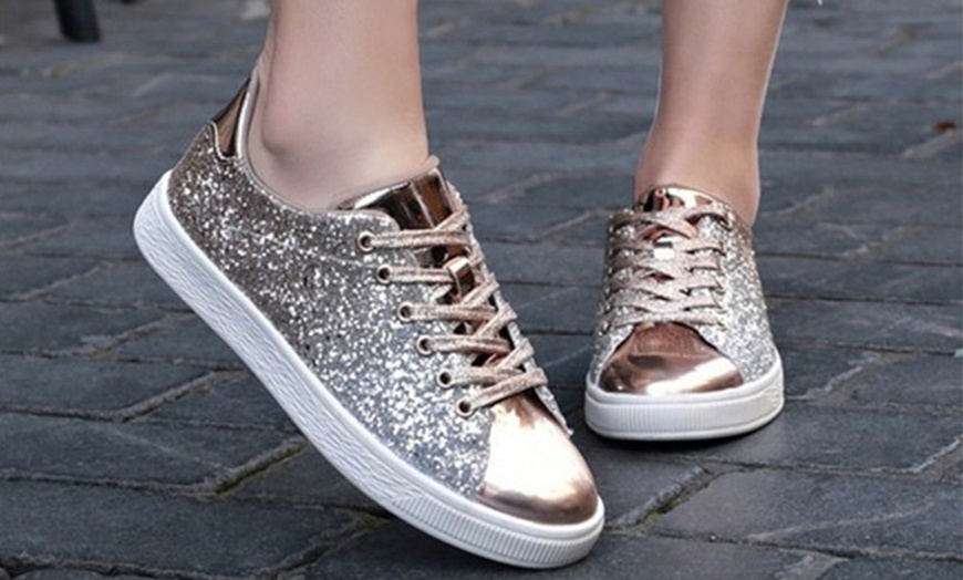 Image 6: Women's Flat Sequin Shoes