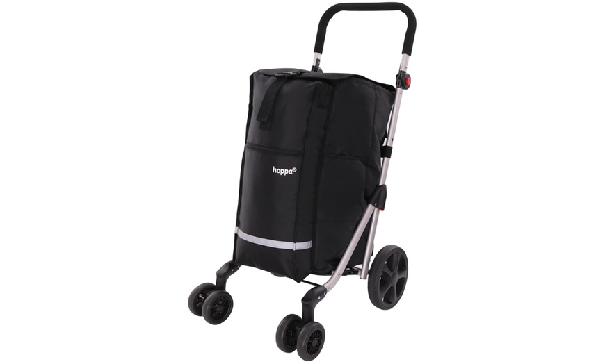Image 2: Hoppa Lightweight 6-Wheel Premium Folding Shopping Trolley 74L