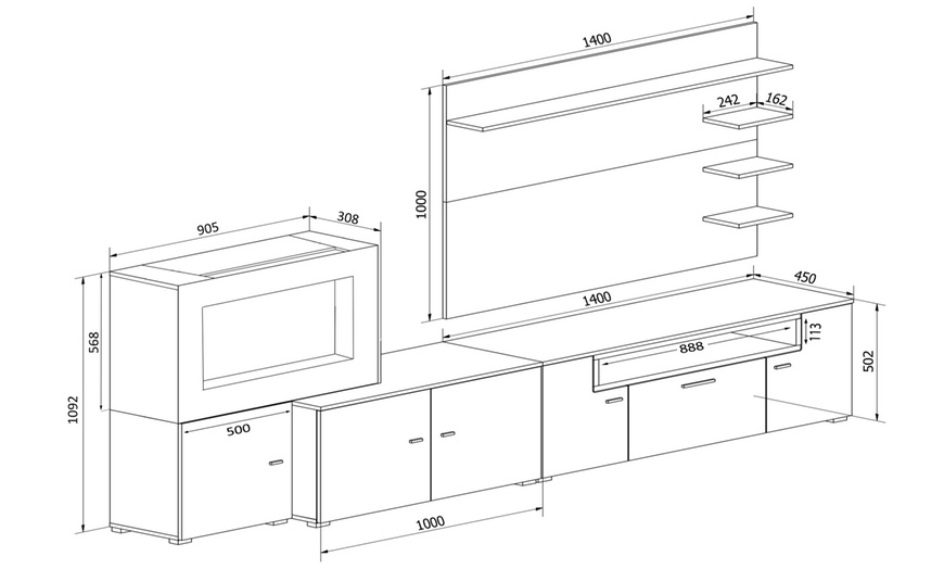Image 10: Wohnzimmermöbel mit elektrischem Kamin