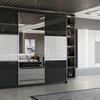 Image 5: Modern High Gloss Door Wardrobe With Mirror and Drawers