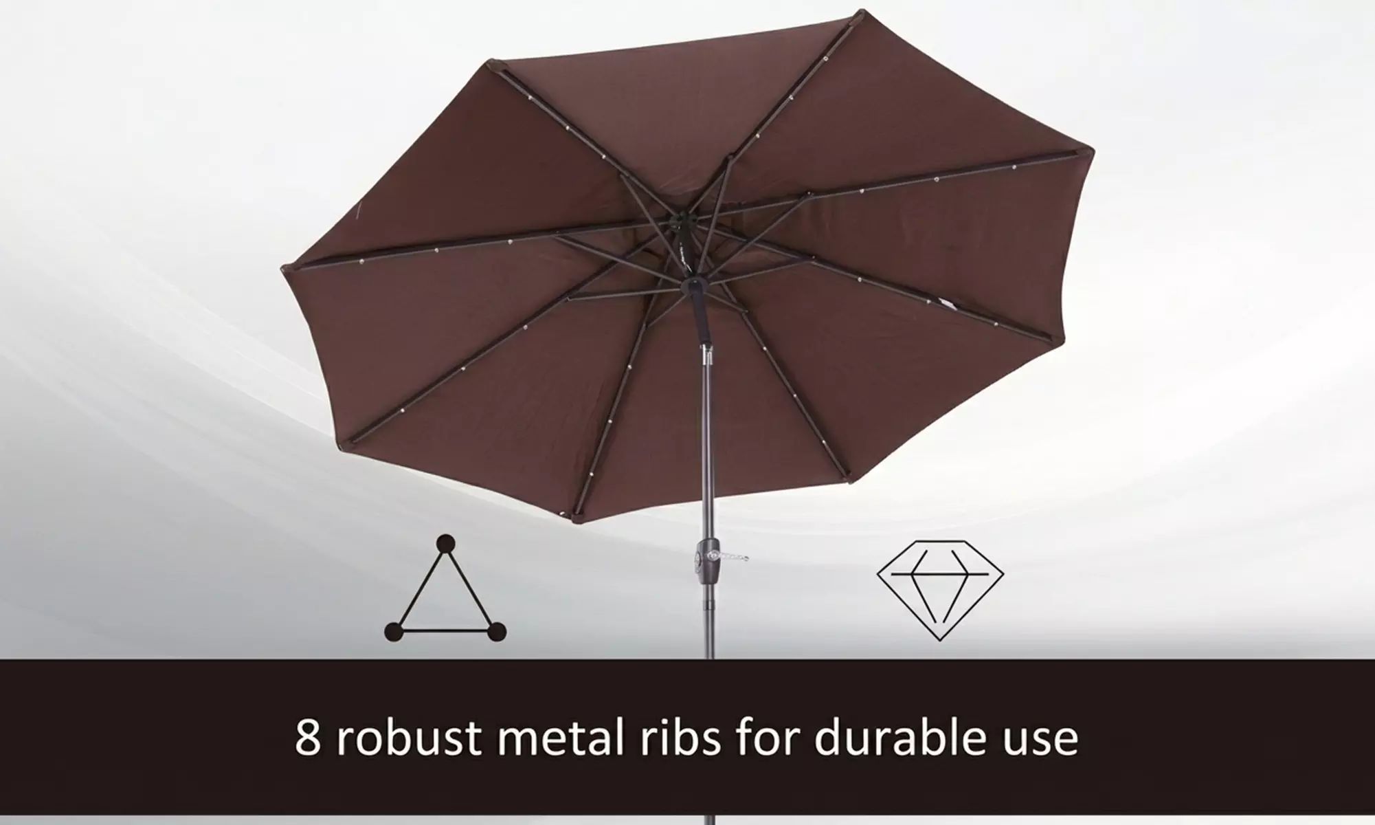 Outsunny Solar LED Tilt Parasol Umbrella