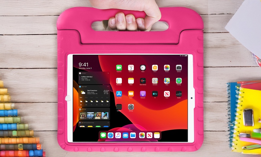 Image 1: Anti-fall Bracket Case Cover With Screen Protector&Pen For iPad 10.2 Inch (2019)