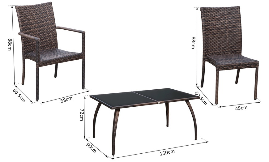 Image 8: Outsunny 7-Piece Rattan Dining Sets