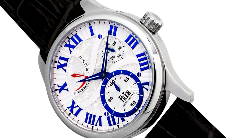 Image 19: Reign Automatic Leather-Band Watch