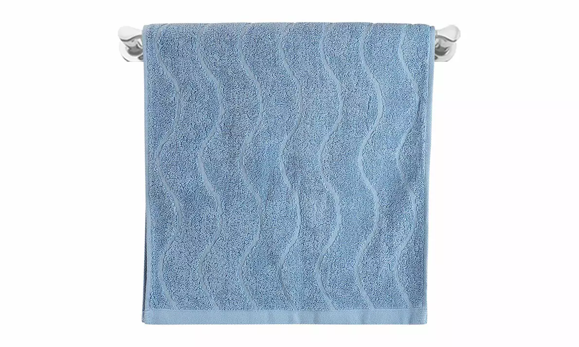  Set of Two SixtyShadesofGrey Wavy Striped Jacquard Cotton Hand Towels