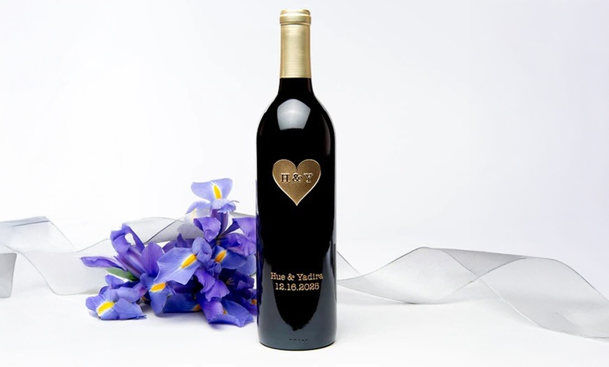 Image 4: Personalized Valentine's Day Wine | Hand-Etched Custom Gift Bottle