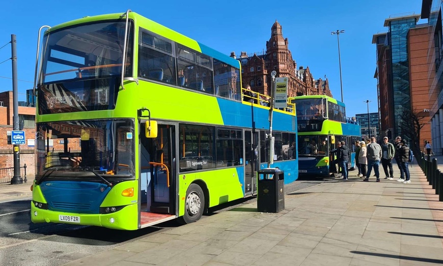 Image 1: Hop on and off Sightseeing Manchester Tour Bus Pass