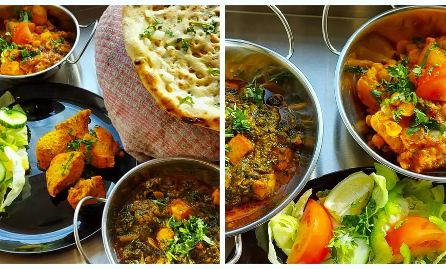Image 3: 4-Course Indian Feast-Starter, Main, Side, Rice or Naan for 1, 2, or 4