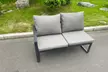 7pc Aluminium Garden Corner Sofa Set with Coffee Table and Footstool - Image 3