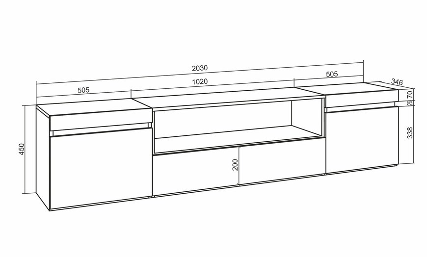 Image 48: TV Stand Cozy 200 cm in different colours and large storage capacity
