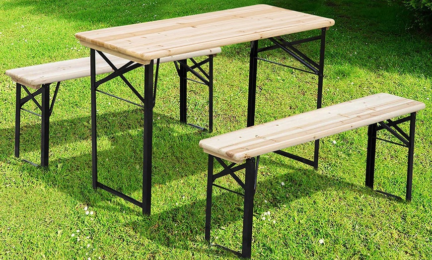 Image 24: Outsunny Outdoor Bench, Picnic, Wooden or Aluminium