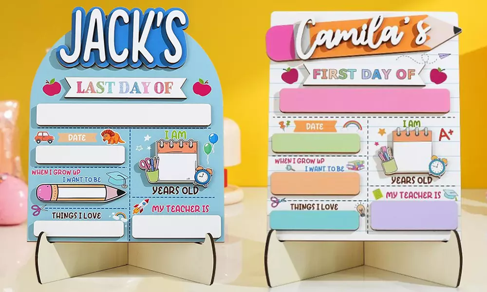 1- or 2-pack of First Day of School Signs