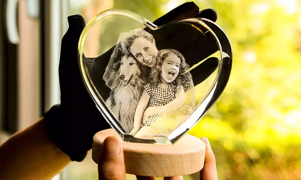 Custom 3D Photo-Engraved Crystal Keepsake — Personalized Laser-Etched Grad Gift in Multiple Shapes & Sizes (Up to 87% Off)