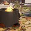 Image 4: Outsunny Outdoor Round Fire Pit with Lid and Poker