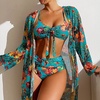 Image 4: Bikini de cintura alta con estampado floral y kimono a juego