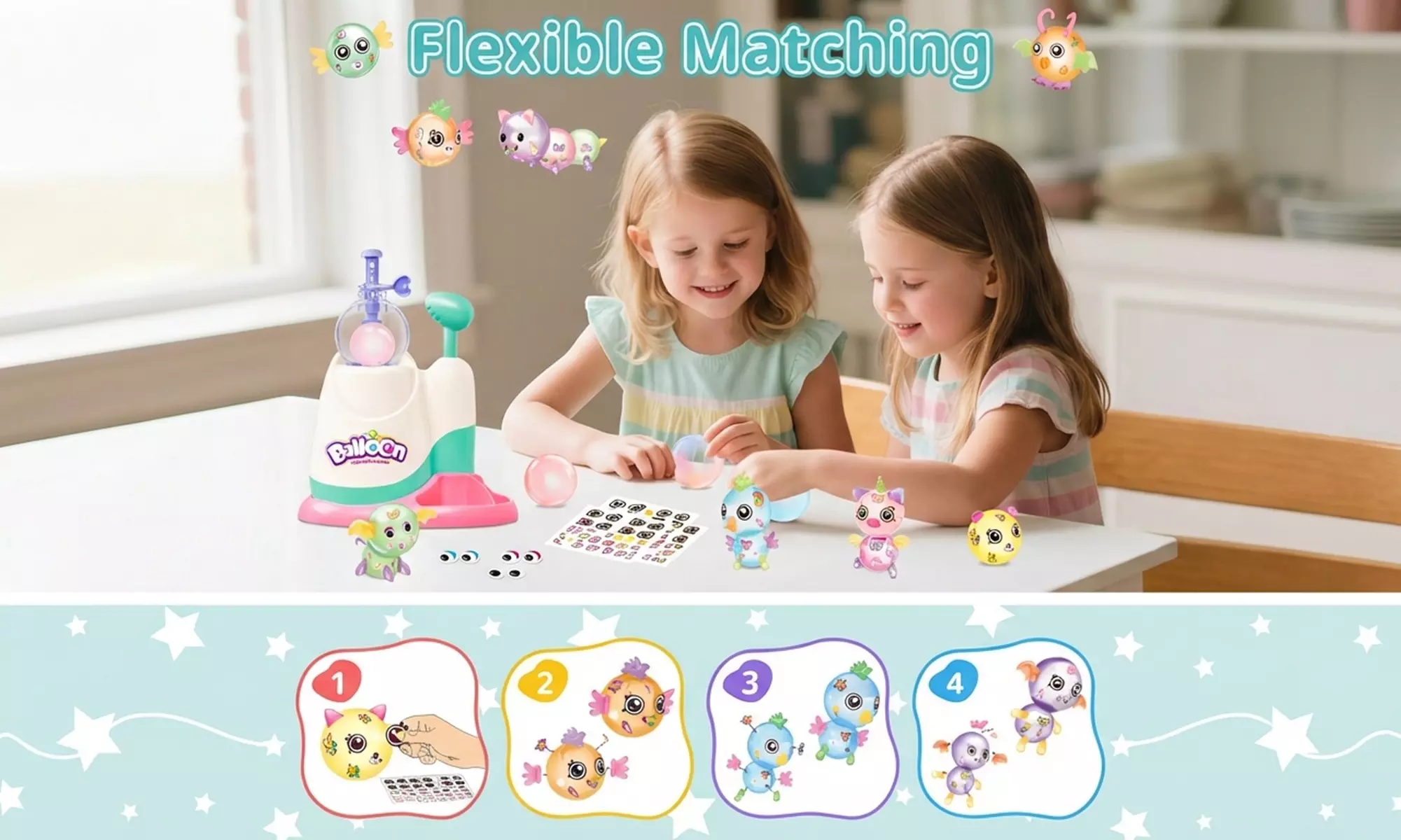 Kids DIY Balloon Animal Inflator Toy Set