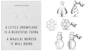 Sterling Silver Christmas Earrings