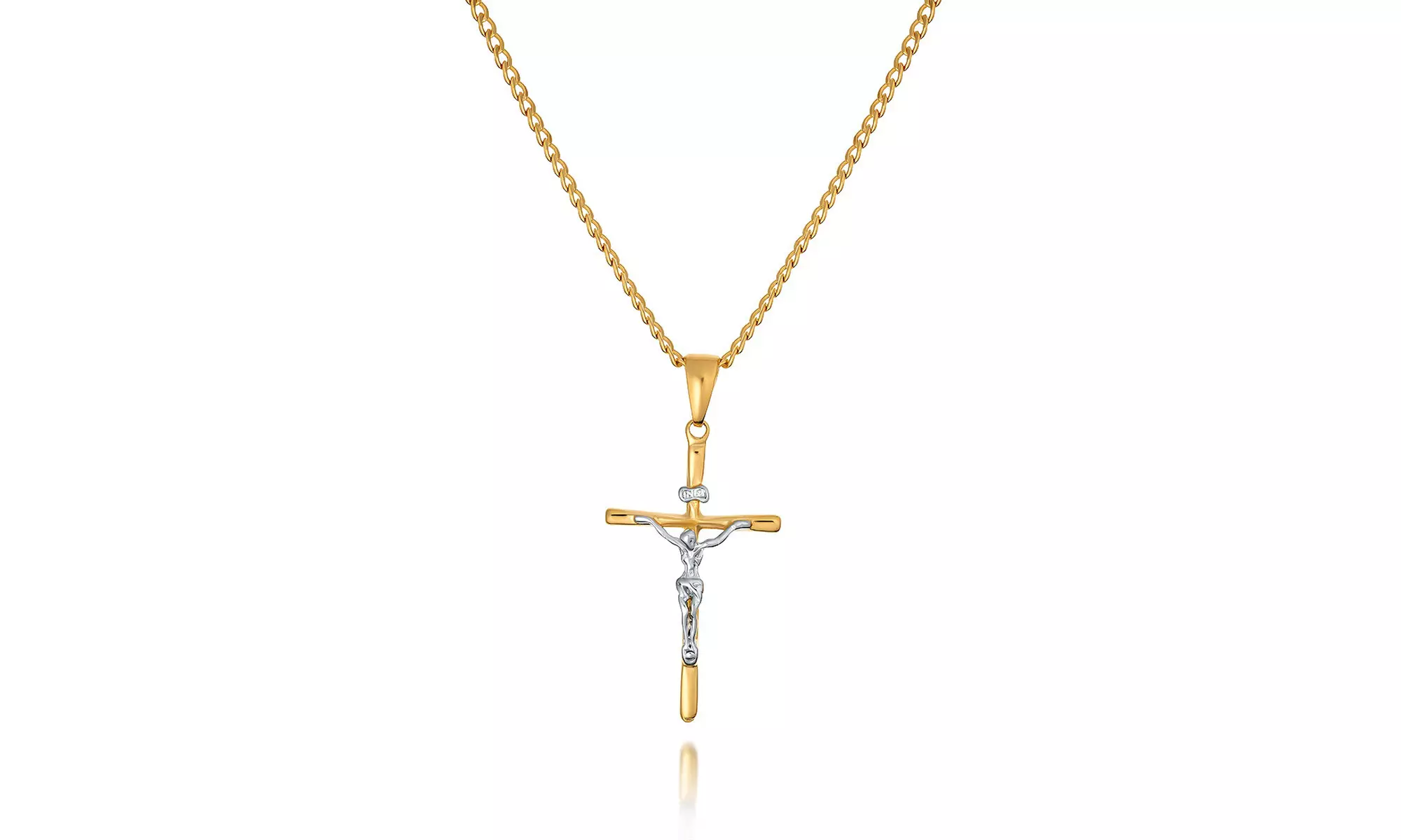 INRI Catholic Cross Pendant Necklace - Second Medium