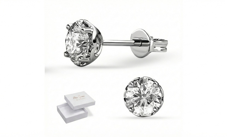 Image 3: MGJ™ 0.5ct Moissanite Stud Earrings, D Color and VVS1 Clarity