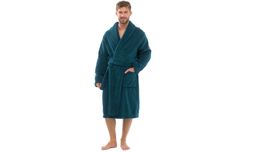 Image 19: Men's Fleece Dressing Gowns