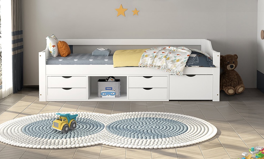 Image 3: Home Deluxe Kinderbett COSMOS mit Schubladen und Matratze