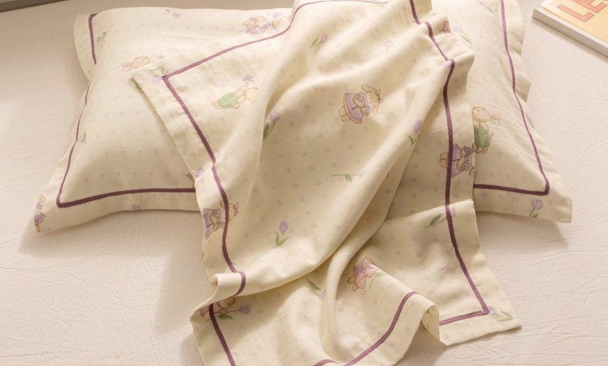 Image 17: Breathable Pure Cotton Kids Pillowcase Pair