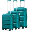 Image 14: KONO Three-Piece PP Hard Shell Suitcases With TSA Lock