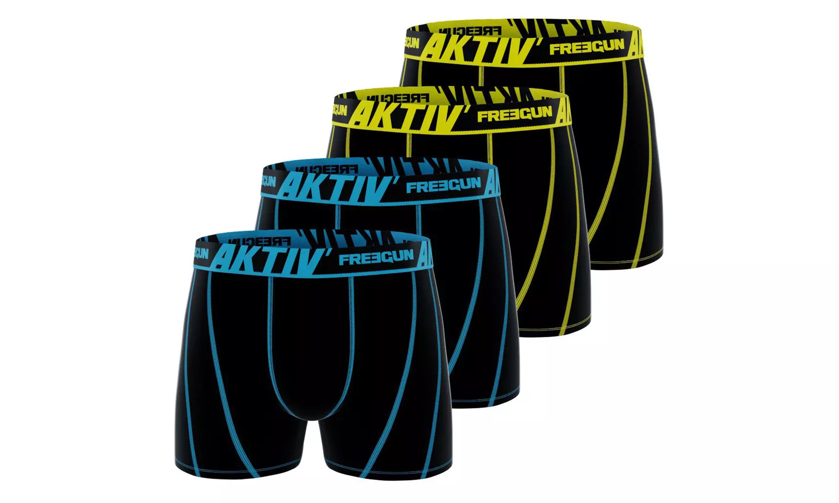 Freegun — Lot de 4 boxers homme "Aktiv" en coton