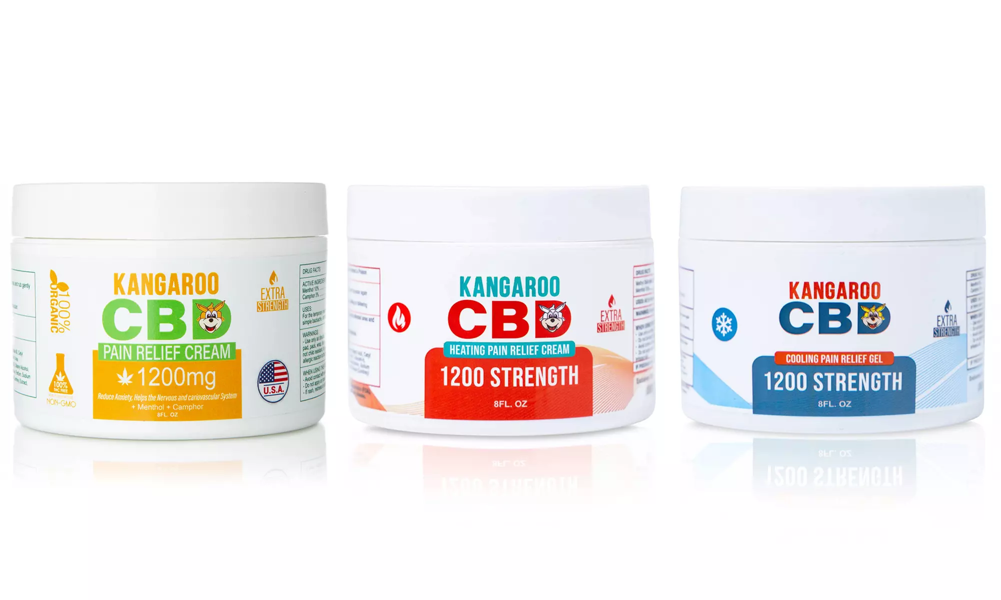 Kangaroo CBD Pain Relief Cream with Menthol & Comfrey Extract (1200mg)
