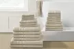 100% Cotton Terry Loop Towel with Herringbone Dobby Design 24-Piece Set - Second Medium