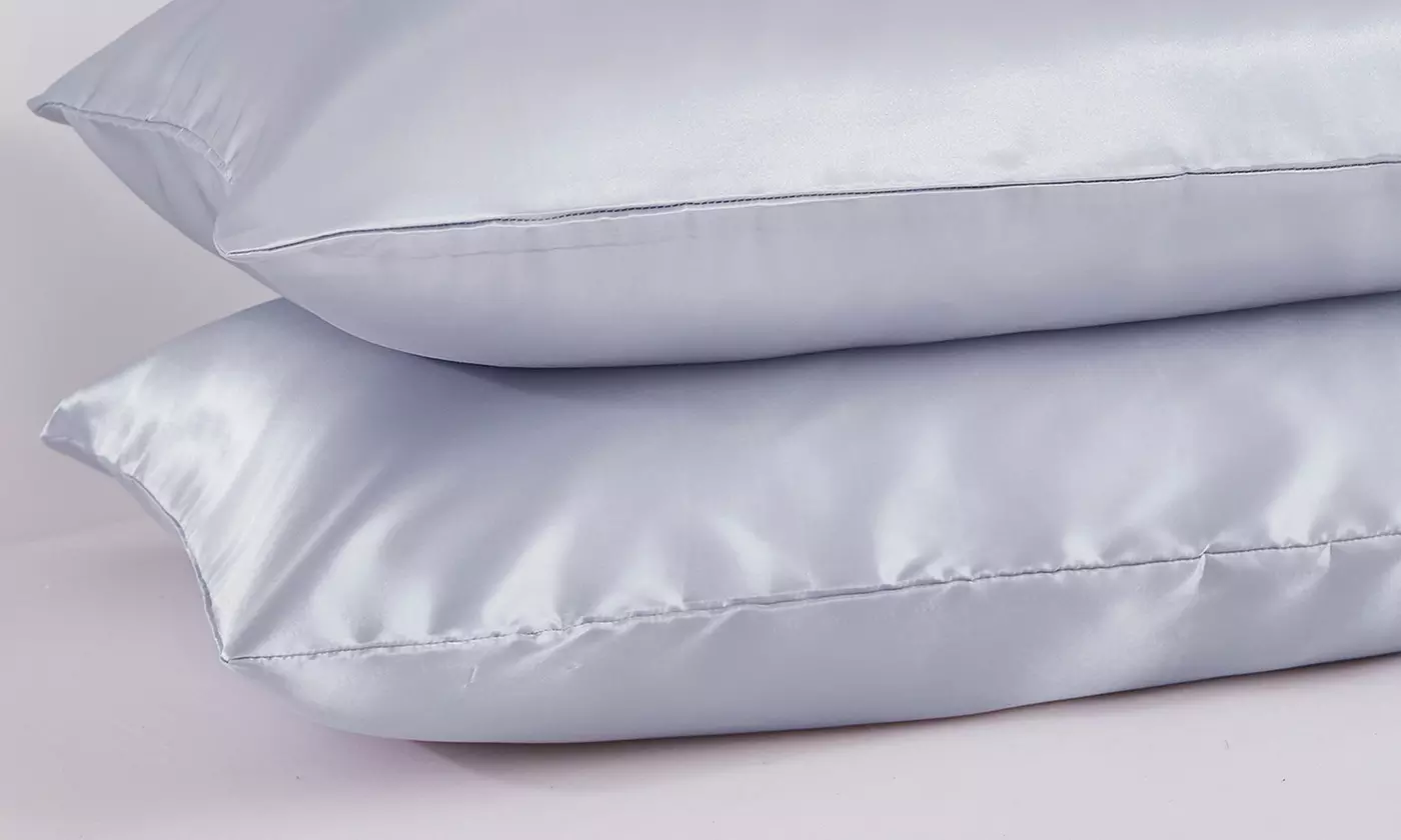 2 Pack Soft Satin Pillowcase Pillow Case Cushion Cover Queen King Size