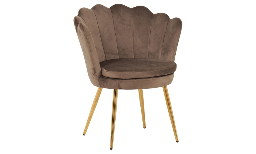 Image 23: Fluwelen schelp fauteuil