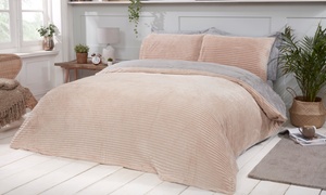  Plush Fleece Reversible Duvet Set 