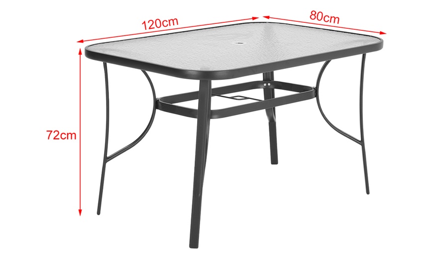 Image 13: Outdoor Rippled Tempered Glass Coffee Table with 4 Styles