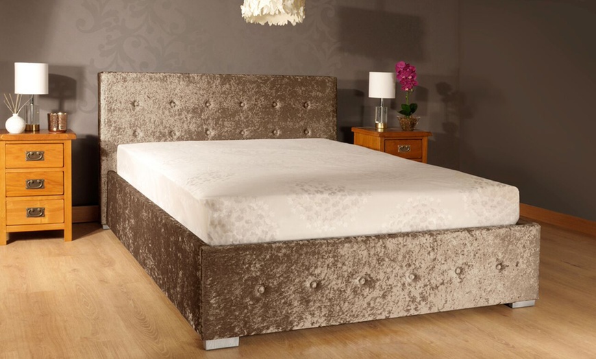 Image 9: Crushed Velvet Ottoman Bedframe with Optional Mattress