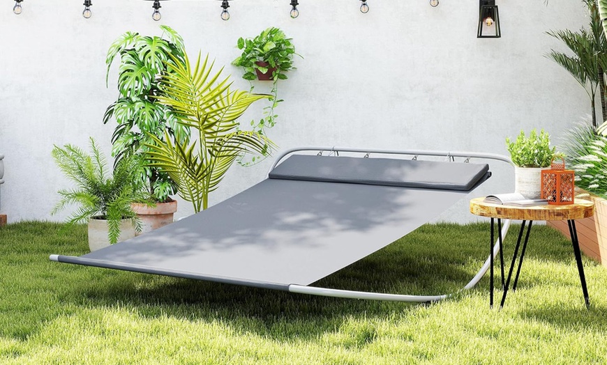Image 1: Outsunny Lounger Rocking Bed