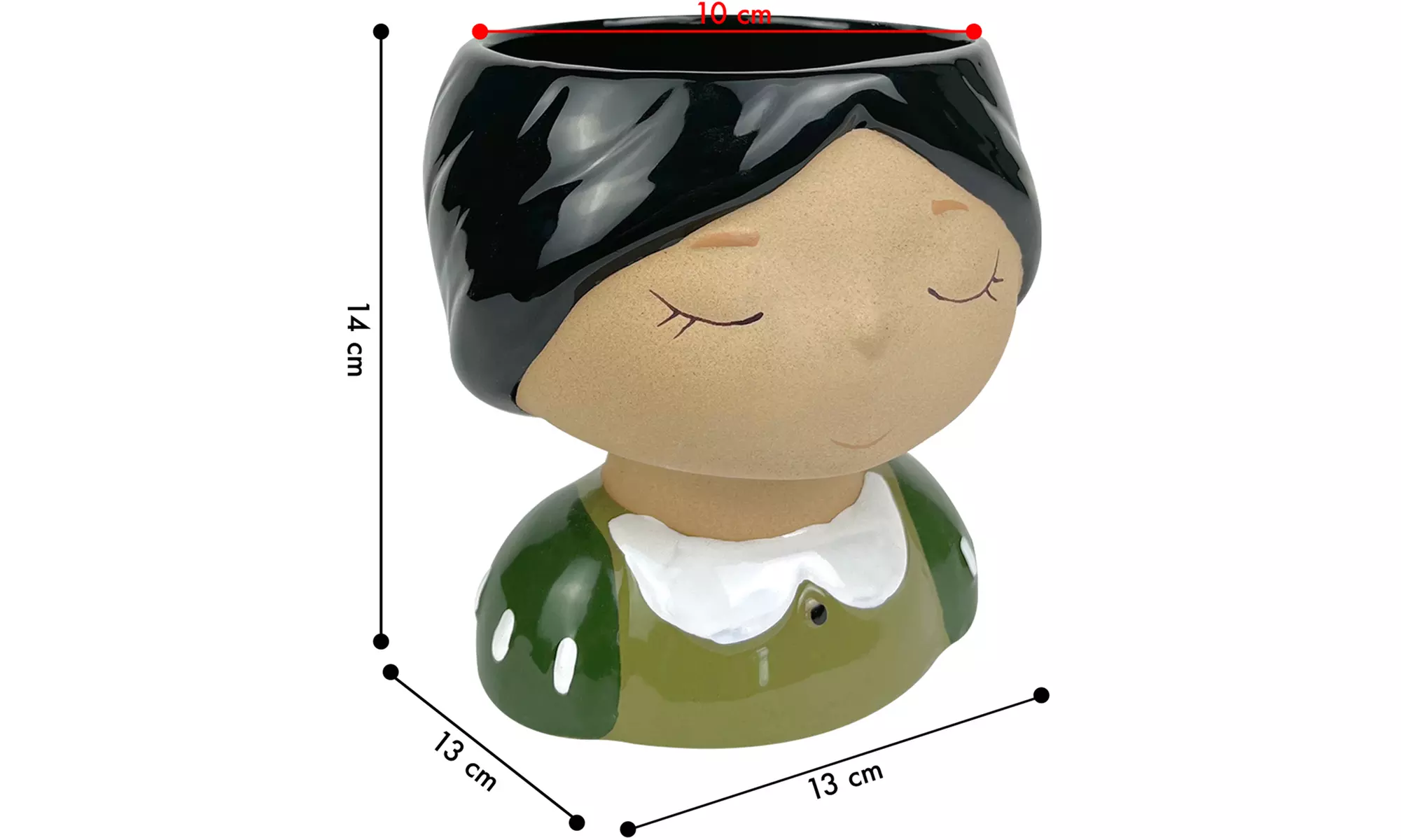 Vaso in ceramica di design con volto