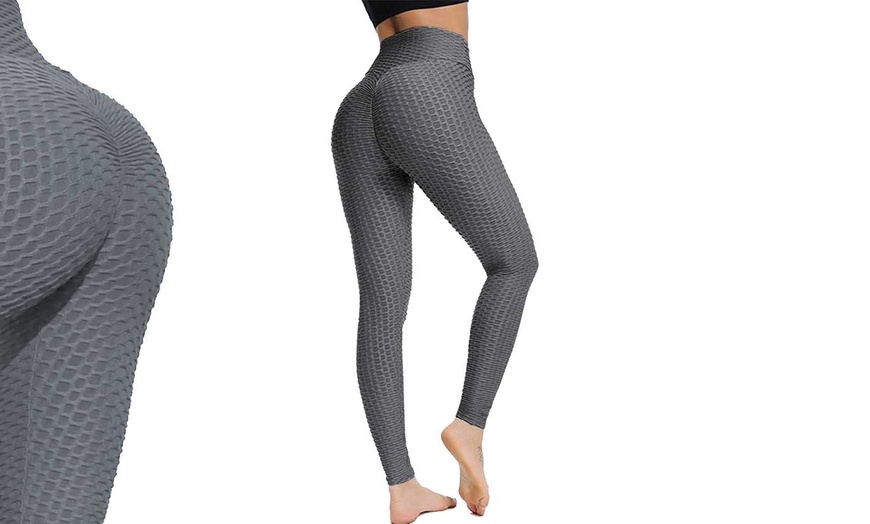 Image 2: Honeycomb Textured Leggings