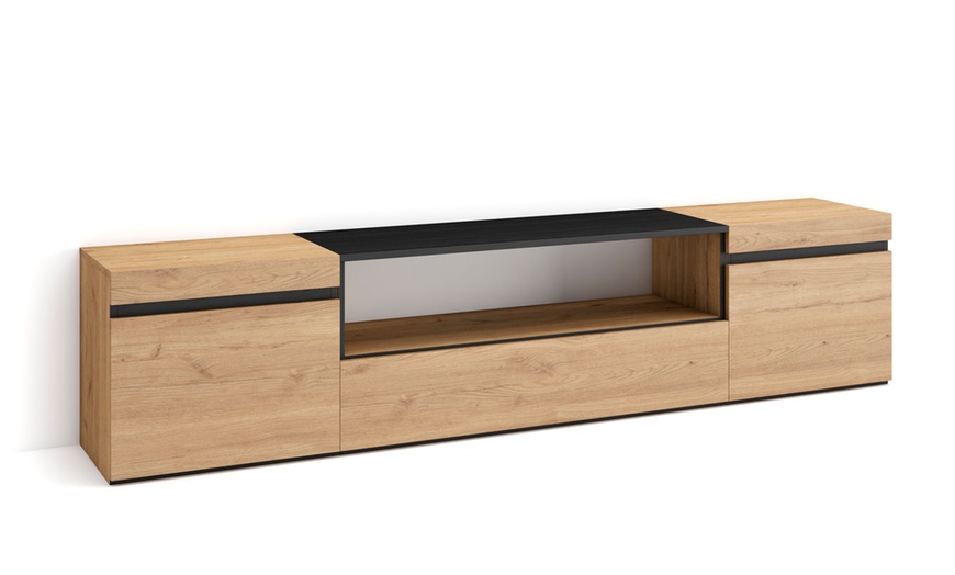 Image 21: Modernes TV-Lowboard (200cm) - Wahlweise mit 3D-Elektrokamin oder extra Stauraum