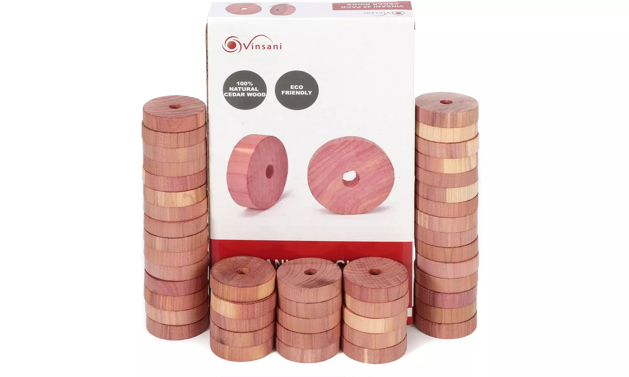 Vinsani 45-Piece Moth Repellent Drawer and Wardrobe Freshener Ring Set