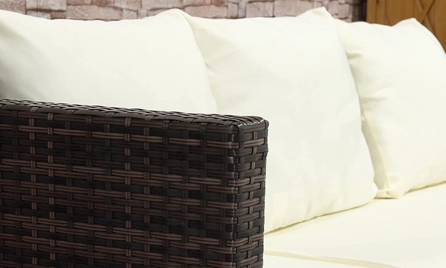 Image 17: Outsunny Rattan Effect Garden Sofa Set