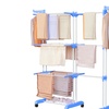 Image 5: Black or Blue Four-Tier Foldable Laundry Dryer Rack Indoor or Outdoor
