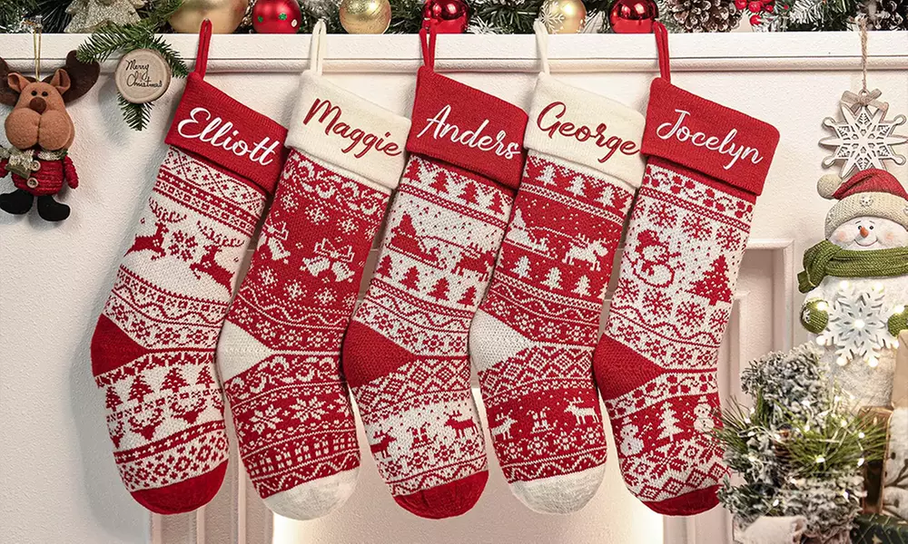 Personalized Embroidered Christmas Stockings for Festive Fun - Up to 82% Off