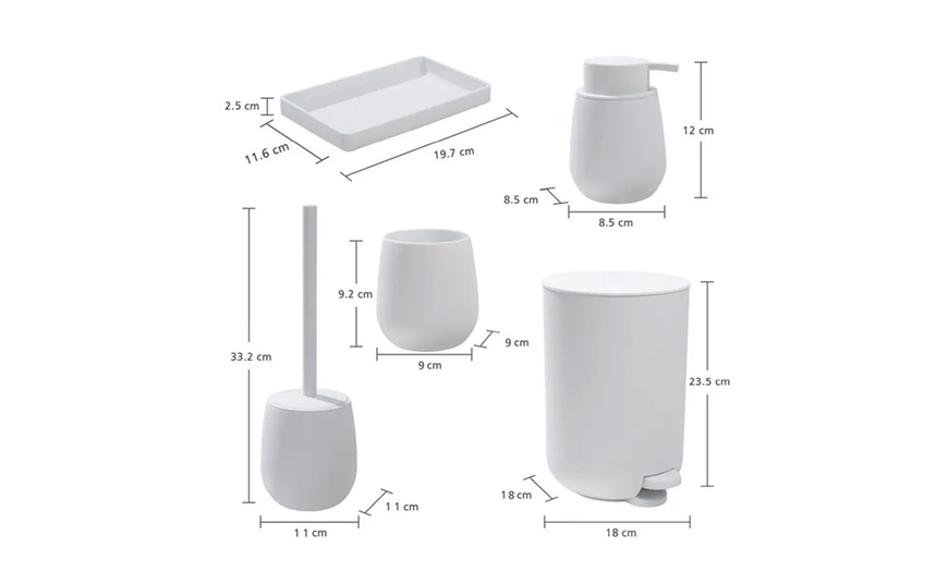 Image 10: Set 6 pezzi accessori bagno coordinati
