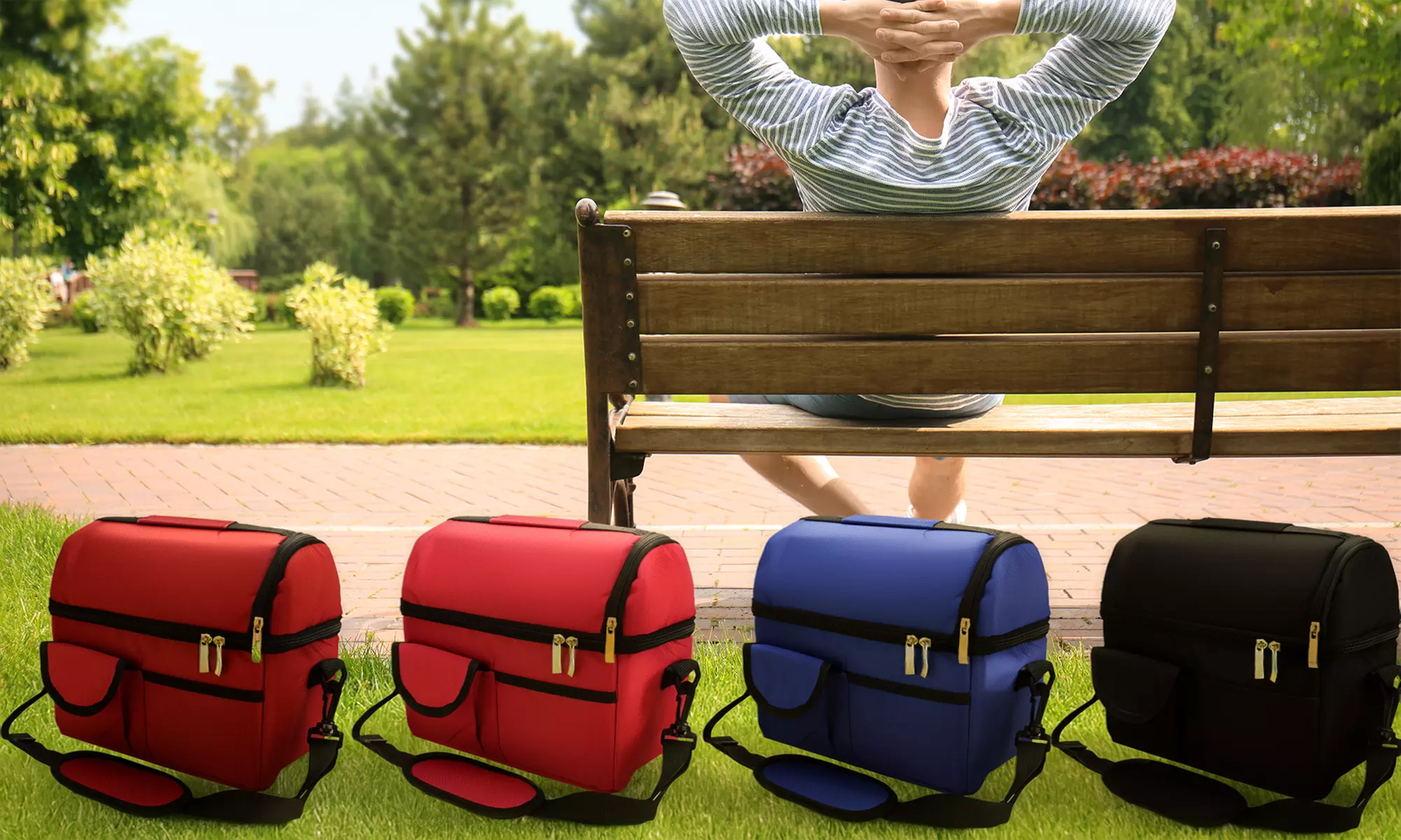 Reusable Lunch Box Bag with Adjustable Shoulder Strap - Primary Image