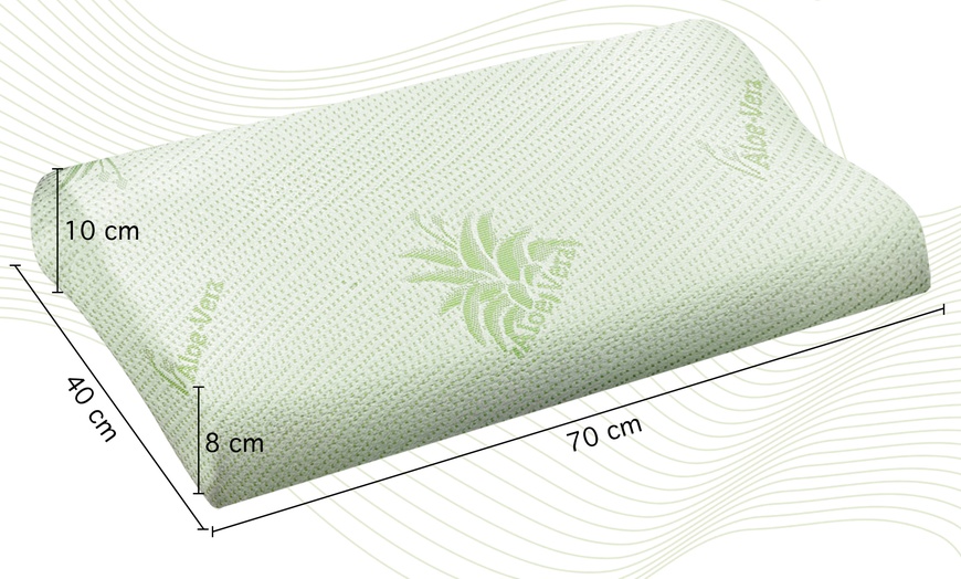 Image 3: Oreiller cervical ergonomique Aloe, mousse à mémoire de forme