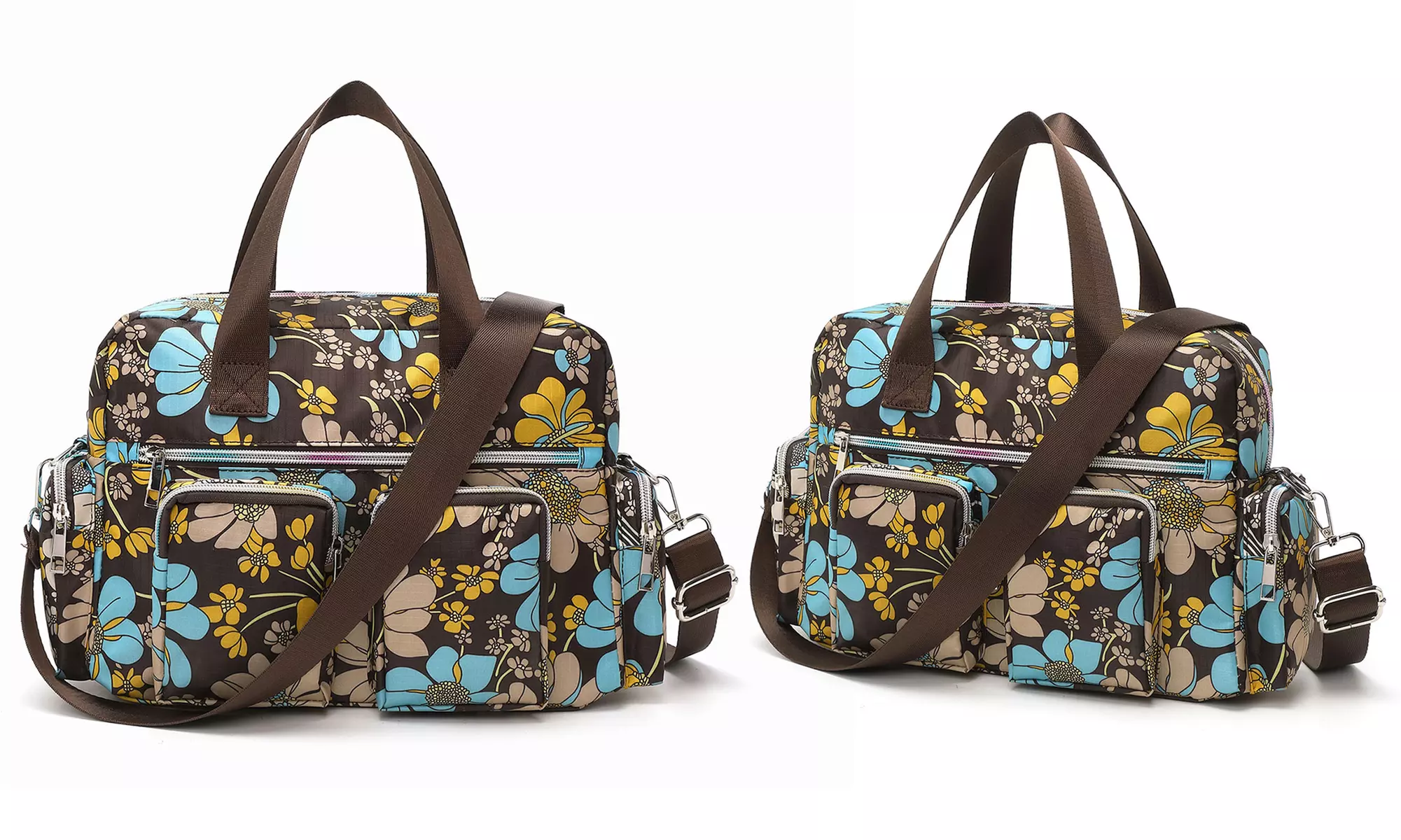 Multi-Pocket Crossbody Tote Bag