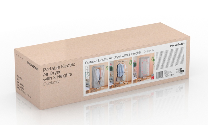 Image 18: InnovaGoods elektrischer Wäschetrockner Dupledry mit 2 Höhen 1200 W 