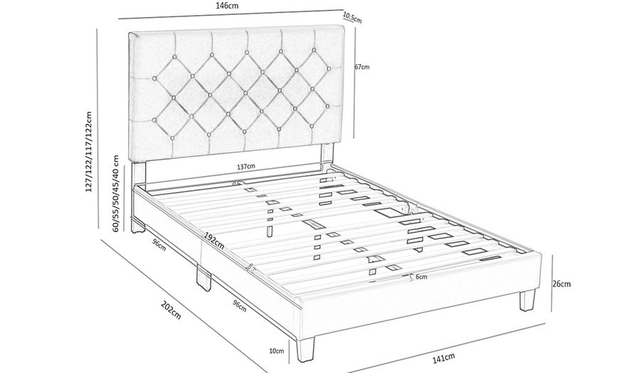 Image 11: King or Double Bed Frames with Adjustable Upholstered Headboards