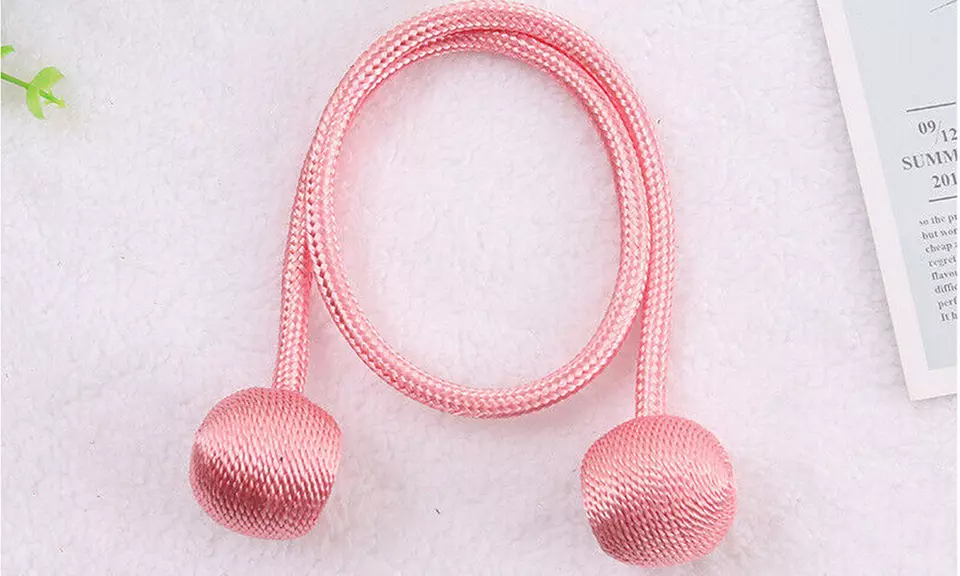 2Pcs Curtain Tie Backs Magnetic Ball Buckle Holder Tieback Clips Window Home